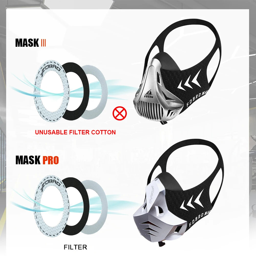 FDBRO MMA Cardio Workout 3.0 Running Resistance Elevation Endurance Mask for Fitness High Altitude Training Sports Mask