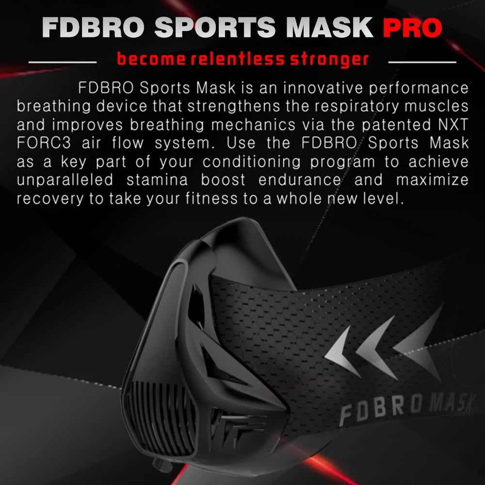 FDBRO MMA Cardio Workout 3.0 Running Resistance Elevation Endurance Mask for Fitness High Altitude Training Sports Mask